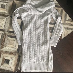 GUESS Cowl Neck OTS Grey Sweater Dress XS